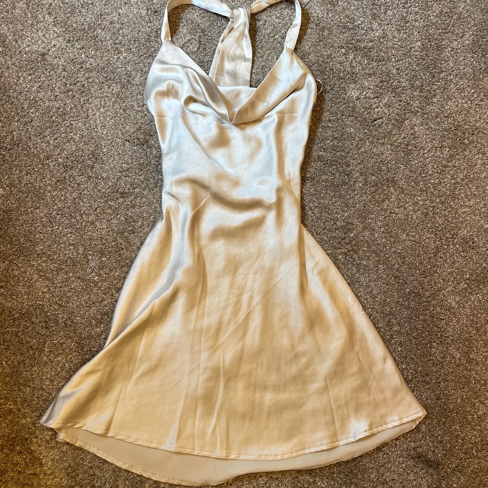 Altard State Silk Halter Mini Dress